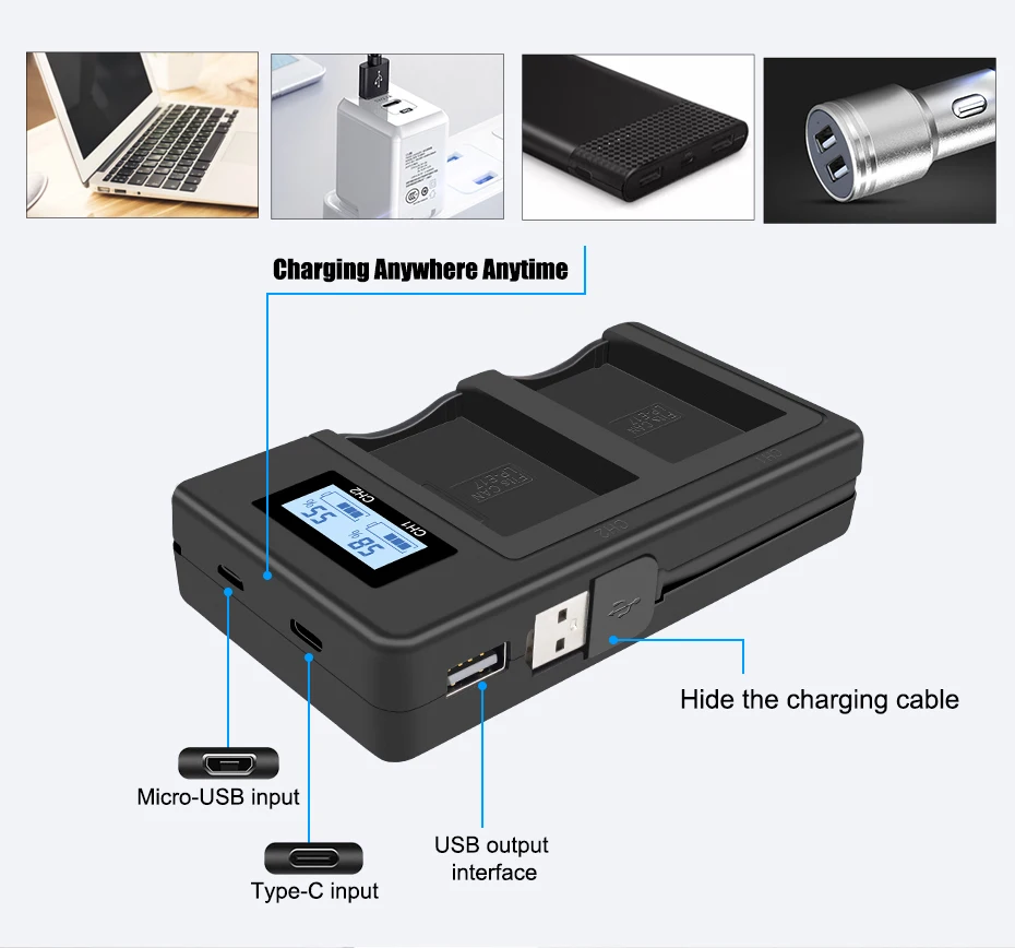 2X1800 мА/ч, LP-E17 LPE17 LP E17 Камера Батарея+ ЖК-дисплей Dual USB Зарядное устройство для цифровой однообъективной зеркальной камеры Canon EOS M3 M5 M6 750D 760D T6i T6s 800D 8000D поцелуй X8i