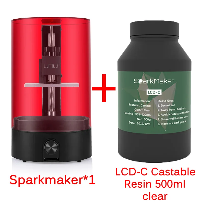 Sparkmaker УФ отверждения SLA/DLP/lcd 3d принтер объем печати 98 мм* 55 мм* 125 мм ваш первый 3d Impresora для ювелирных изделий стоматологических моделей - Цвет: Printer add LCD-C