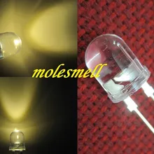 50 шт. 0,5 Вт 10 мм 250000mcd светодиодный светильник-ультра яркие теплые белые светодиоды DIY 10 мм светоизлучающий диод