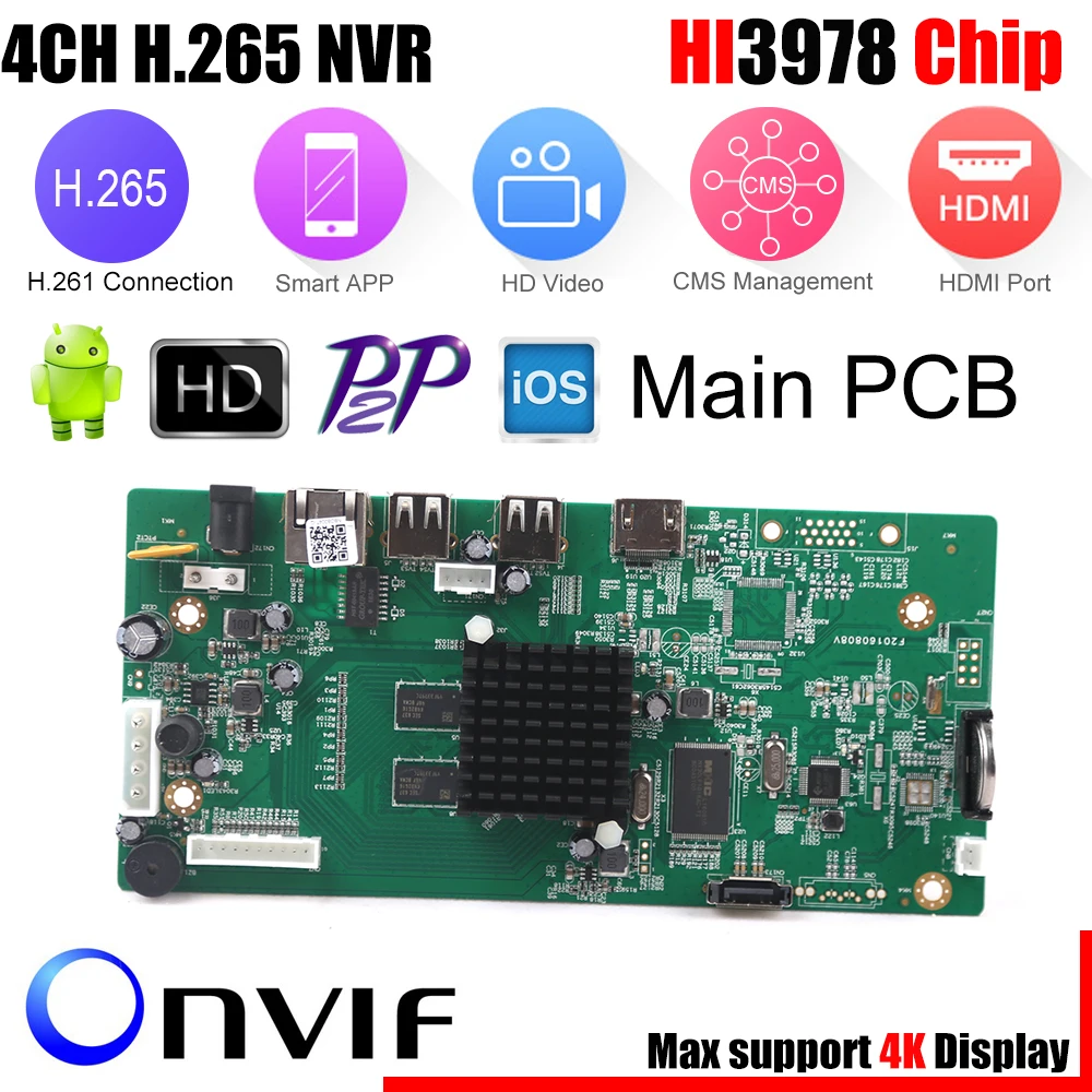 4CH CCTV H.265 DVR NVR доска 5MP HI3978M безопасность NVR модуль 4CH 5MP/8CH 1080 P XMEYE P2P мобильный мониторинг просмотр из облачного хранилища