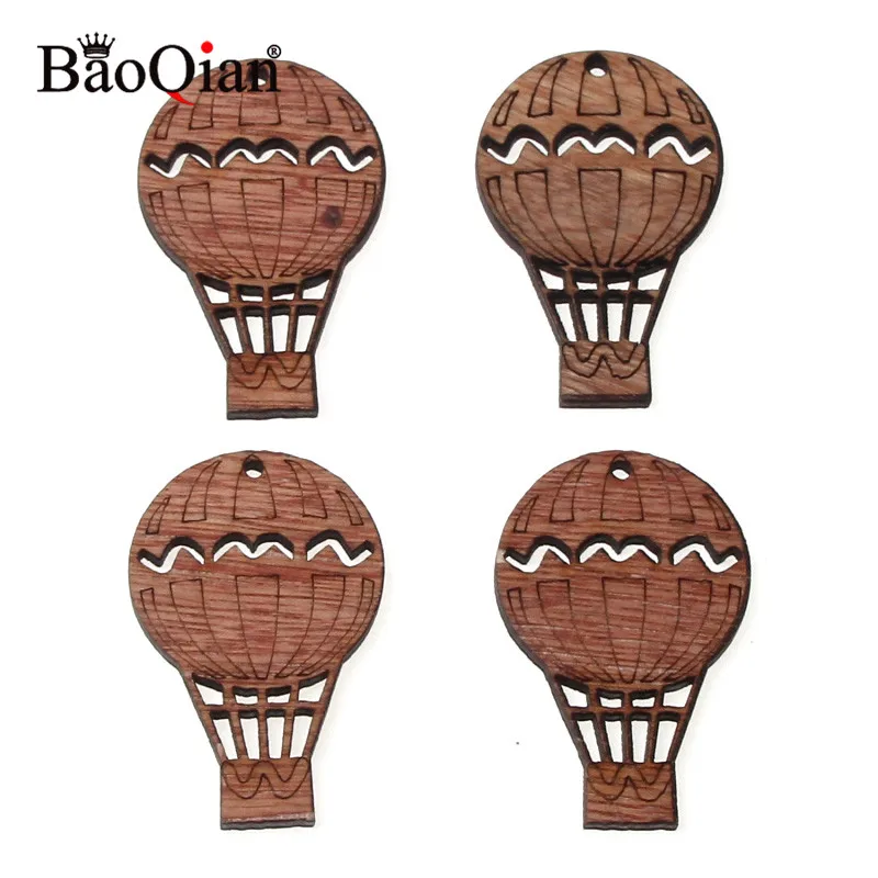 

10Pcs hot air balloon Wooden Collection Collection Hanging Wood Craft DIY Scrapbooking Accessory Handmade Home Decoration