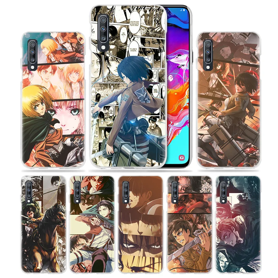 

Attack on Titan Anime Case for Samsung Galaxy A50 A70 A20e A60 A40 A30 A20 A10 A8 A6 Plus A9 A7 2018 Hard PC Phone Coque Cover