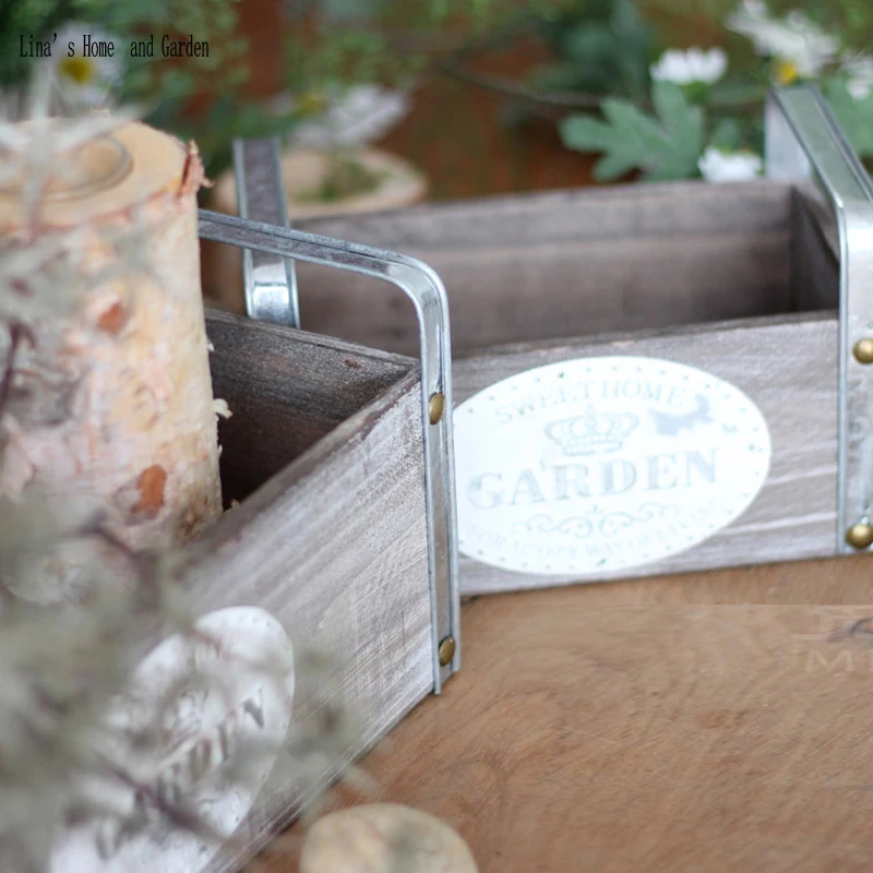stack 3 pieces handmade wooden decorative crate boxes with metal handles (7)