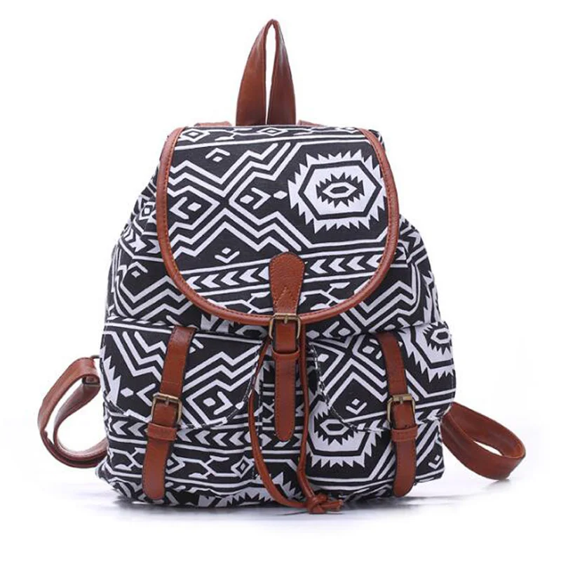 Школьные ранцы для рюкзак для девочек-подростков, Национальный стиль Винтаж печати холст рюкзак, mochilas mujer 2018 дорожные сумки для женщин bagpack