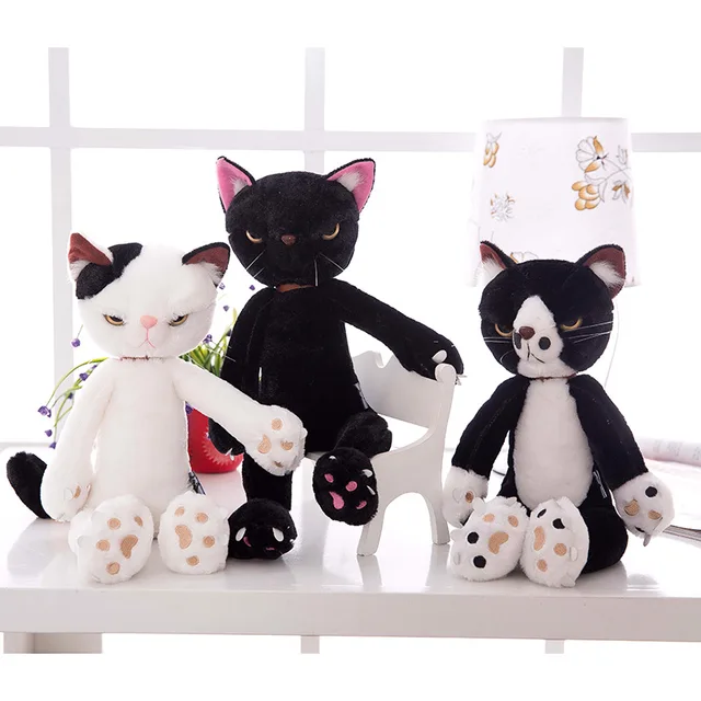 Best Price New arrival 40-55cm Large Size black white cat plush toy cat doll soft pillow toy Kids birthday present Christmas simulation cat Best Price New arrival 40-55cm Large Size black white cat plush toy cat doll soft pillow toy Kids birthday present Christmas simulation cat