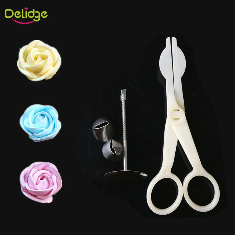 

Delidge 1 Set Cake Decoration Set 1 Cake Flower Stand Nail 2 Cake Icing Piping Nozzle 1 Cake Scissors For Cream Flower Transfer