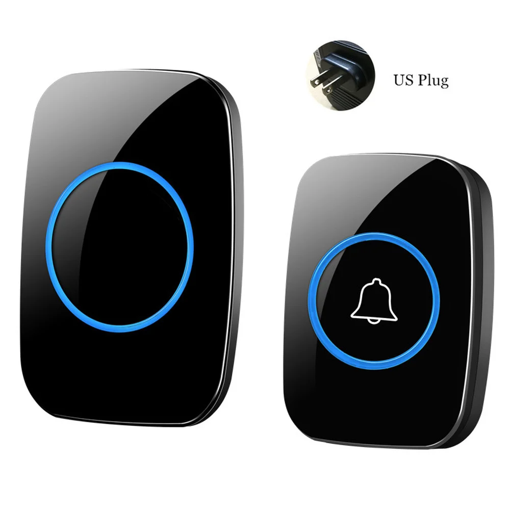 Wireless Waterproof Doorbell 1 Button 2 Receiver 300M Remote Control Smart Cordless Home door bell 60 chime US EU UK Plug