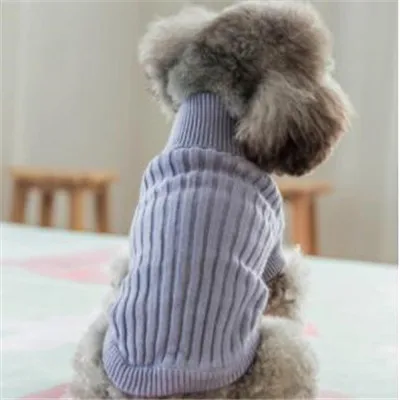 Soft Dog Clothes Sweaters Autumn Winter Warm Pet Puppy Cat Turtleneck Sweater For Small Dogs Bichon Schnauzer Flexible Clothing - Цвет: blue