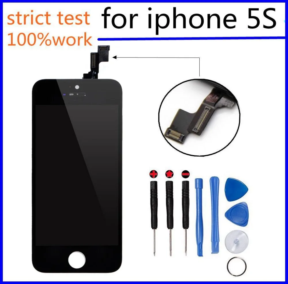 

LCD Screen Assembly Replacement Display Touch Screen Digitizer for iphone 5S lcd Black/White Color Free Shipping