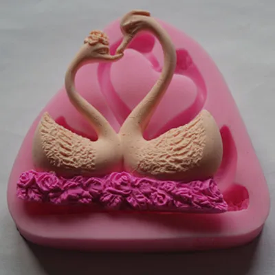 

silicone cake flip candy mold silicone 3d goose couples fondant Molding Hand Making Clay Cement Casting Craft Molds