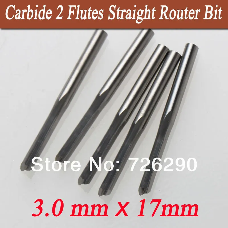 5pcs/Set 3.175 x 1.5 x 6mm Two Flutes 2-Flute Carbide End Mills CNC Router Bit 