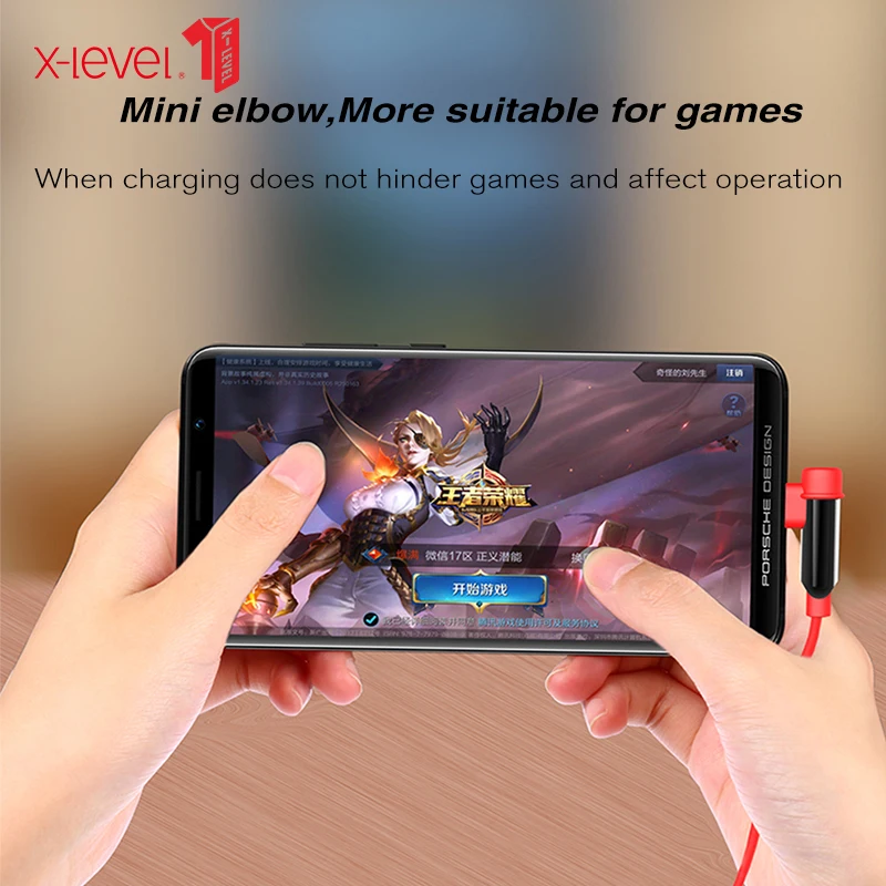 X-Level USB Type C Cable 90 Degree Fast Charging Type-c USB-C 3.0 Data Nylon Wire Cable For Samsung S9 Plus Note 9 Xiaomi mi 8