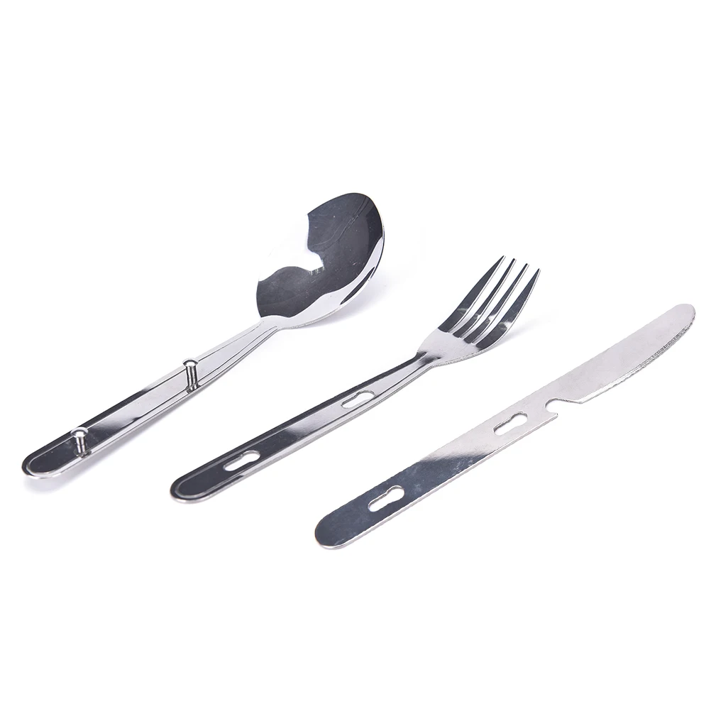 Portable Outdoor Travel Camping Picnic Stainless Utensil Set Knife/ Fork/ Spoon 3 in 1 Kit Camping Picnic Tableware