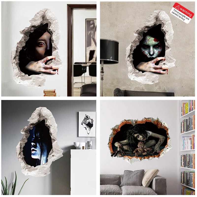 Aliexpress.com : Buy 3d vivid Halloween ghost through wall decals home