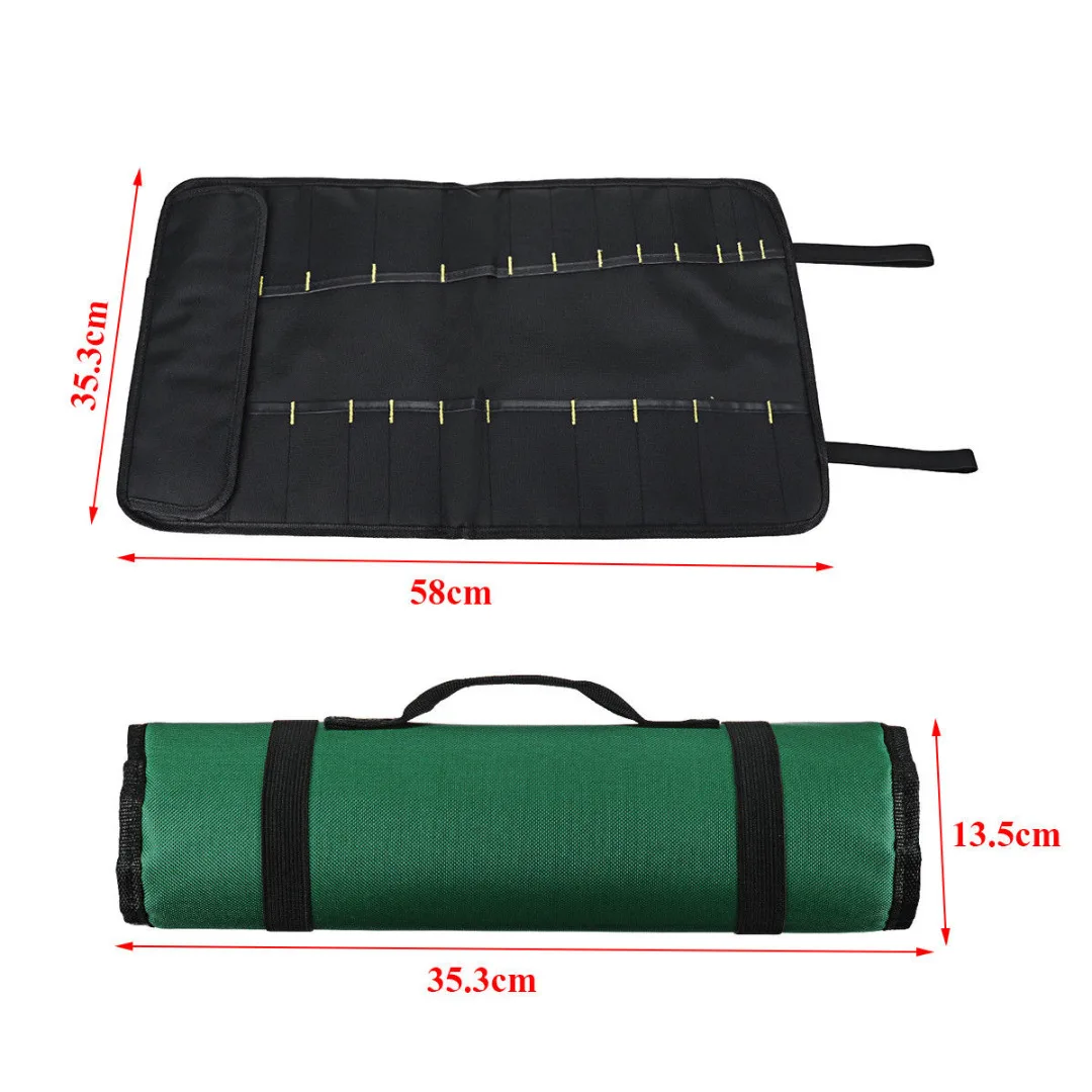 3 Color Choice Chef Knife Bag Roll Bag Carry Case Bag Kitchen Cooking Portable Durable Storage 22 Pockets Black Blue Green