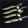 1pcs 5g 7g 10g 13g Metal Gold Sequins Fishing Lures Spoonbaits Hard Baits With Feather Bass Sea lures Wobbles Fishing Tools ► Photo 1/4