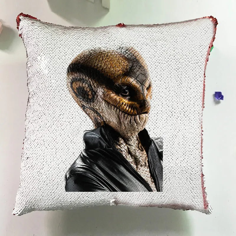 Fashion Movie Cushions Home Decor Couch Pillows Reversible Sequin Pillowcase Glitter Seat Horror Cushion Cover Sofa J050 (20)