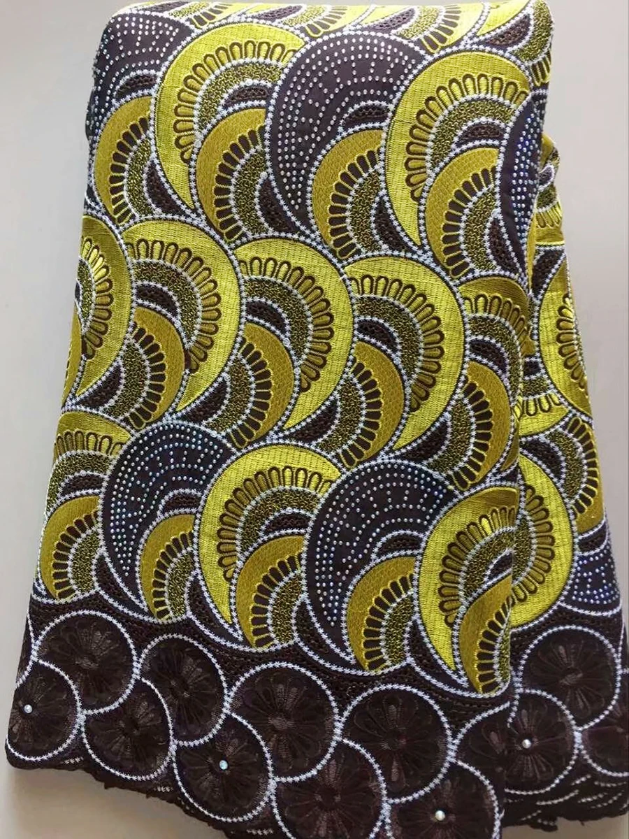 

High Quality Rhinestone Multicolor African Swiss Voile Lace 2018 African Polish Swiss Cotton Voile Lace Fabric For Men And Women