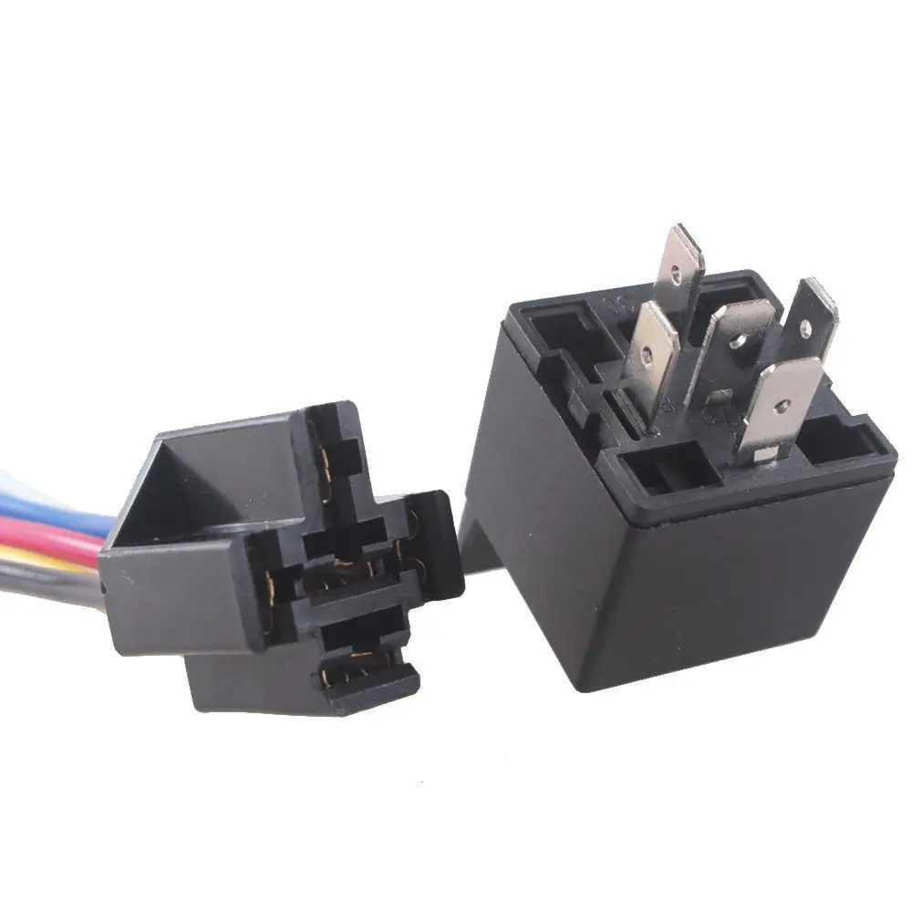 Ee Support Car Vehicle Automotive 12v 40a 40 Amp Spdt Relay 5 Pin 5p Wire Socket Iron Xy01