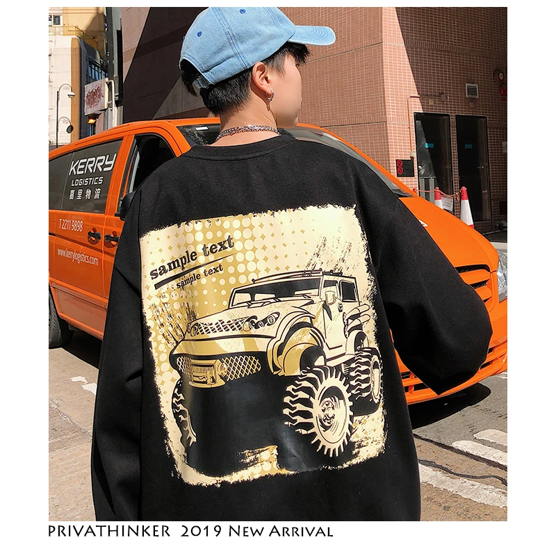 

Privathinker Men Japanese Streetwear O-Neck Hoodies 2019 Mens Harajuku Fashion Sweatshirts Male Hip Hop Loose Hoodies Plus Size