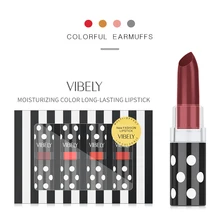 VIBELY Профессиональный сексуальный увлажняющий крем матовые наборы помад 4 шт./лот натуральный Водонепроницаемый бархат водостойкая матовая губная помада