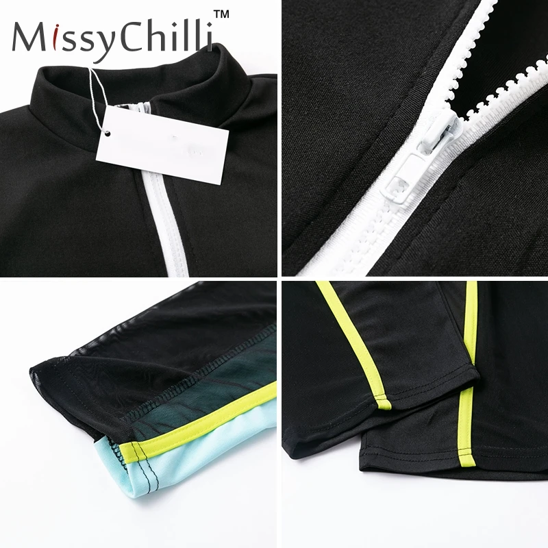 MissyChilli сексуальный Облегающий комбинезон купальный костюм с шортами для женщин прозрачный комбинезон в технике пэчворк Женский Летний комбинезон с длинными рукавами