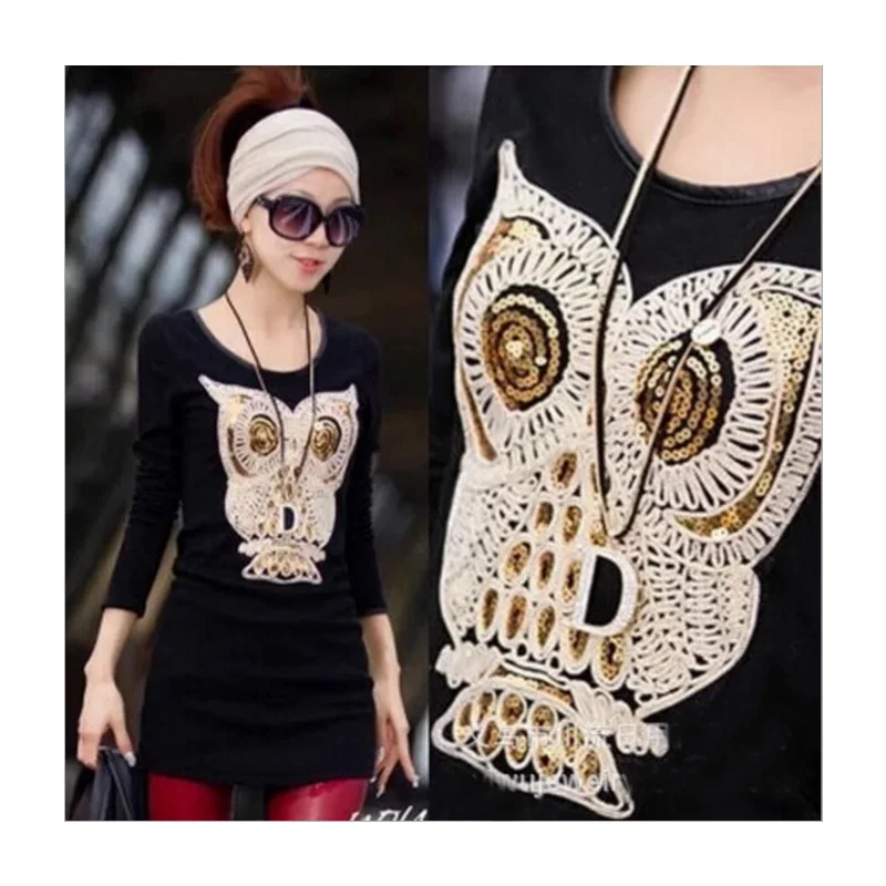 

Owl Sequin Embroidery Patches for Clothing Iron on Applique Stripes Clothes Jean Animal Bird Fabric Accessory Sticker Badges DIY