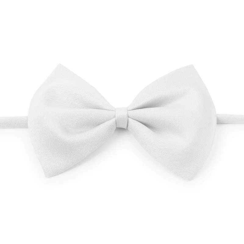 White 8 Colors Pet Dog Cat Bow Tie Adjustable Dog Necktie Pet Accessories for Dogs& Cats Solid Color Puppy Kitten Bow Tie - Цвет: White