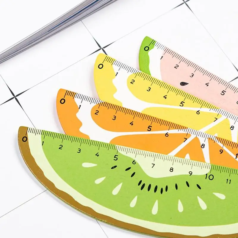 

1pcs Fruit Shape Wooden Ruler 15cm Drawing Measurement Tool Straight Ruler Student Novelty Stationery Promotional Gifts
