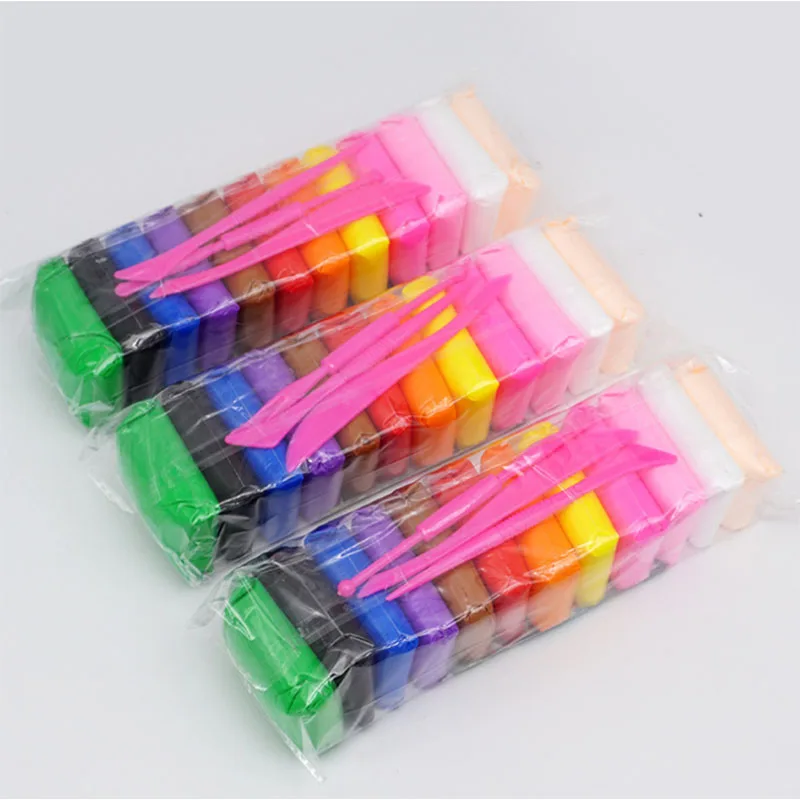 

Light Clay Air Dry Polymer Plasticine Modelling Clay Super Light DIY Soft Creative Handgum Educational Clay Toys 12 Color/set