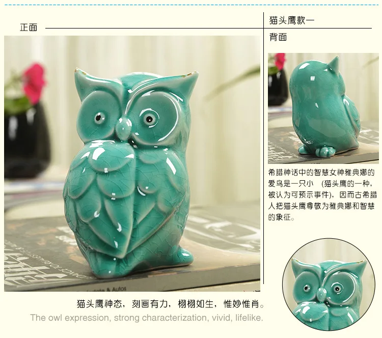 

Ceramic handicrafts modern owls statue living room animal ornaments owl crafts toy home decor figure 4 style optional.