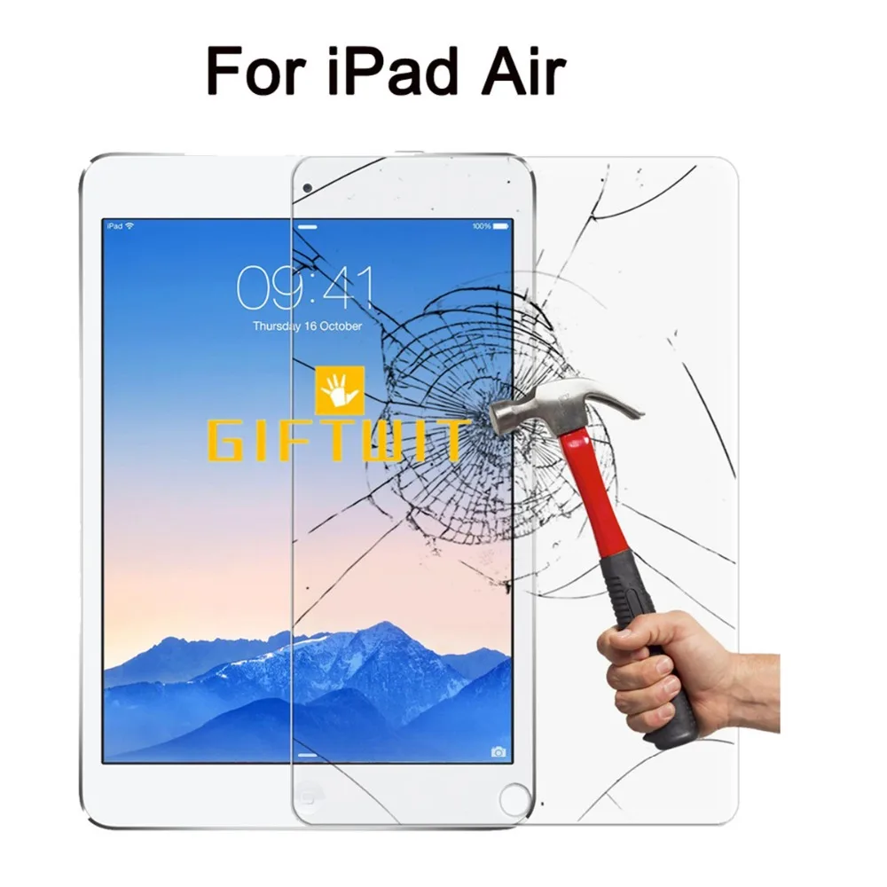 

For Apple iPad Air ,Top Quality 9H Premium Explosion-proof Clear Tempered Glass Front Screen Protector Film
