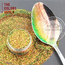 TCR404 переливающийся красный золотой с зеленым блеском шестигранной формы 0,4 мм размер блеск для дизайна ногтей и украшения своими руками