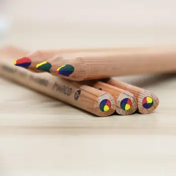 

Coloffice 6PCs/box wooden colored pencils creative rainbow pencils DIY diaries school children graffiti gift Pencil sharpener