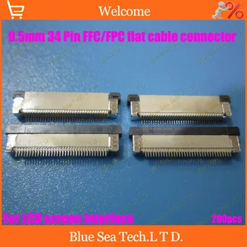 

Free Shipping FPC/FFC connector cable socket 34 pin 0.5mm connector for LCD screen interface of DVD/GPS/MP3/PDA/Phone ect.ROHS