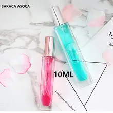 10 мл Прозрачный квадратный стеклянный спрей парфюмерная бутылка многоразового использования пустая бутылка толстое дно серебряный черный цвет автоматический автомат 3 шт./лот