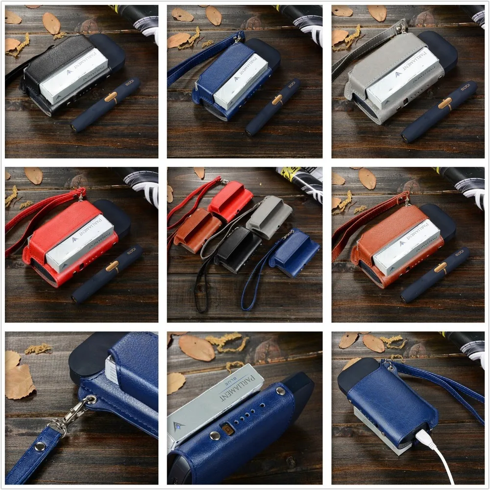 

Black Blue Grey Protective Case Cover Sleeve Holder Carrying Storage Box Lanyard Portable for iQOS 2.4 PLUS Electronic Cigarette