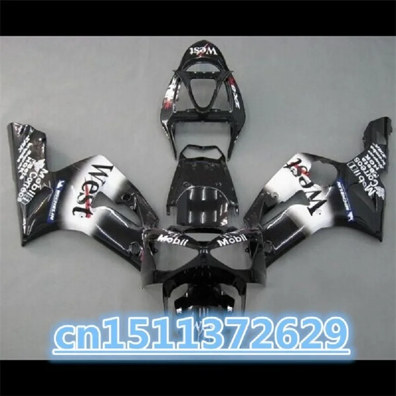 

Bo WEST Motorcycle Fairings For Kawasaki ZX6R ZX-6R 03 04 Ninja 636 2003 - 2004 ABS Full Covers Fairing Kit White Black