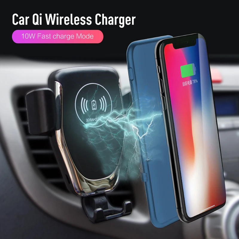

Car Phone Holder Mount Wireless Charger For Universal Telephone Wireless Power Bank Quick Charging Phone GPS Coche Cargador
