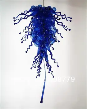 

Free Shipping Unique Design Pure Blue Murano Glass Modern Foyer Chandelier