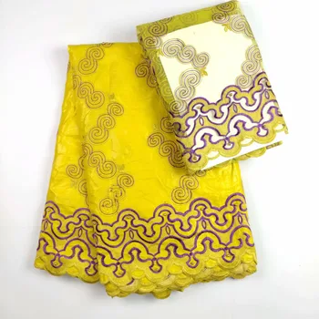 

Latest Yellow bazin riche getzner embroidery 2019 new guinea brocade african mesh lace fabrics 7 yards bazin riche getzner B293