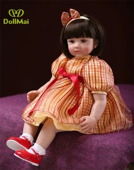 

Boutique Princess 24" 60cm Handmade Lifelike Baby Silicone Vinyl Girl Reborn Toddler Newborn with dress Dolls Child Present