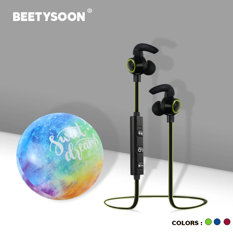 

BEETYSOON Sport Bluetooth Earphone Wireless Headphones Bluetooth Headset Earpiece for Mobile Phone Earphones Earpod Earbuds S499