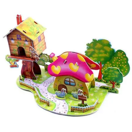 3D Puzzle Jigsaw Baby toy Kid Early learning Castle Construction pattern gift For Children Brinquedo Educativo Houses Puzzle WYQ