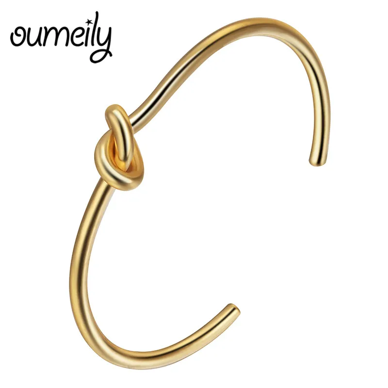 

Tie Knot Bracelet Bangle Rose Gold Color Simple Twist Cuff Open For Women Luxury Indian Ethiopian Jewelry Costume Jewellery