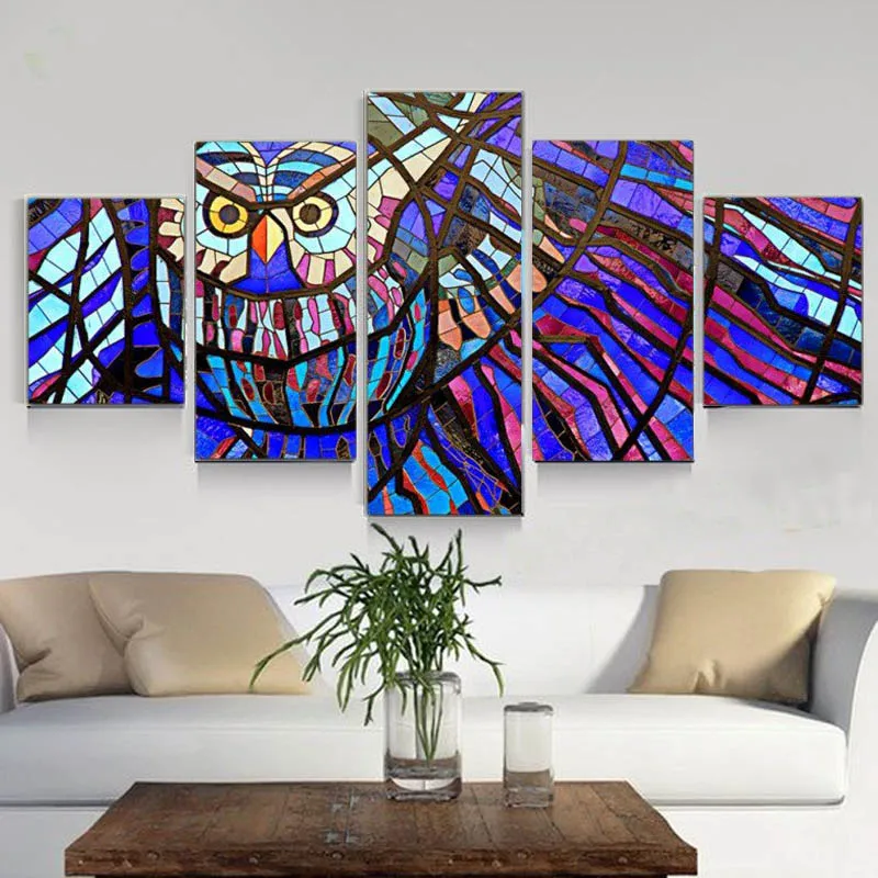 

5 PCS Multi-picture Diamond Embroidery Cartoon color owls Cross Stitch Kits Rhinestones Diamond Embroidery Painting Wall Decor