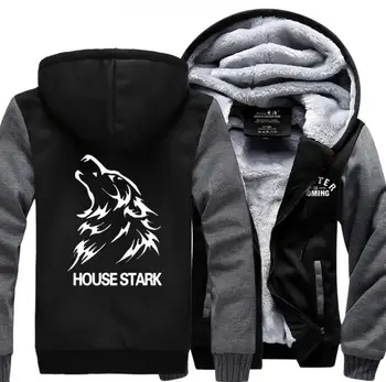 

2019 spring winter hoodies men sweatshirt Game of Thrones House Stark thicken hooide zippered jacket men's sportswear hip hop