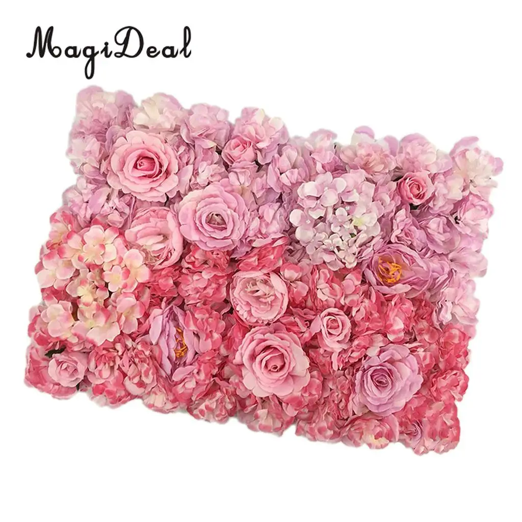 Artificial Flower Roses Wall Panel Wedding Stage Backdrop Home Shop Window Decorative Forals 7 Colors Pick