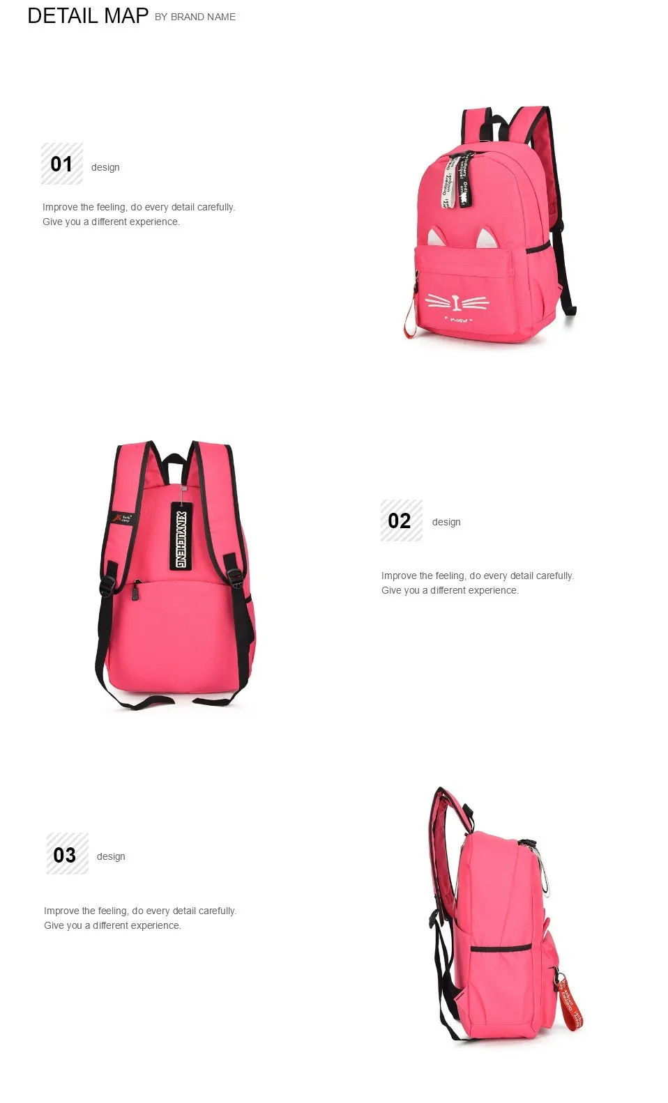 Милые Мультяшные кошачьи уши рюкзак школьные сумки для девочек для подростков Для женщин нейлоновый рюкзак школы Famale подростков Bagpack рюкзак школьный для девочки портфель школьный рюкзаки для девочек