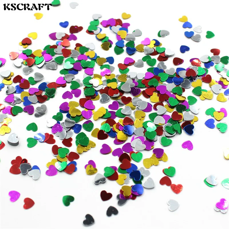 

KSCRAFT 6mm Mixed Colorful Heart Shape Sequins PVC Flat for DIY Card Making Craft Color Collection